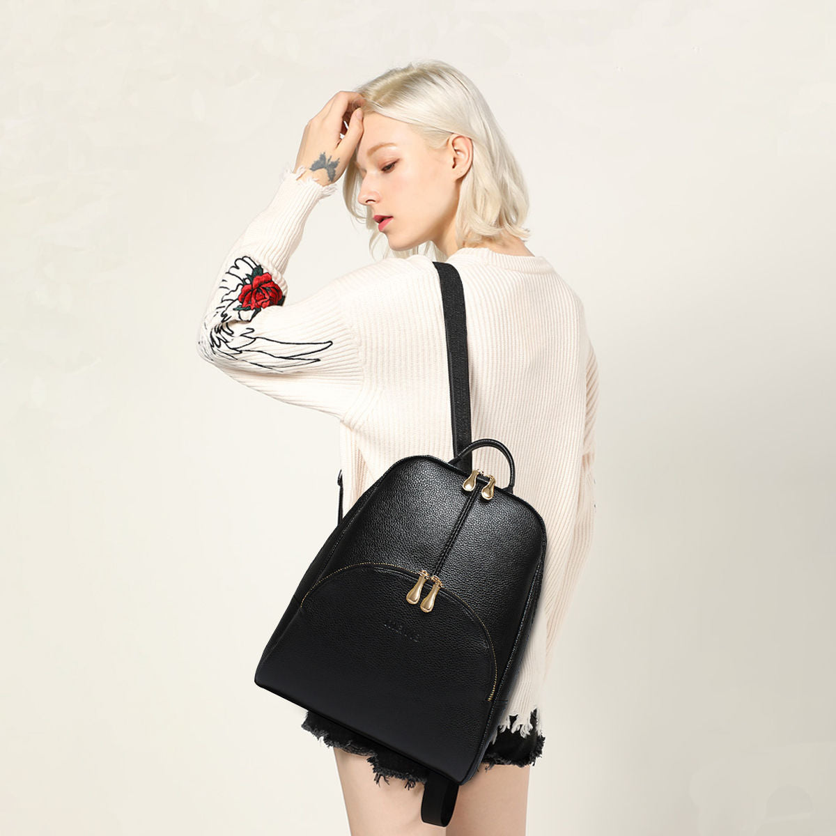 NICOLE & DORIS Women's Fashion Backpacks Leopard Rucksack Bag PU