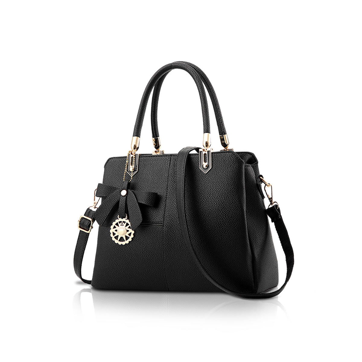NICOLE & DORIS Borsa Donna In PU Con Fiocco, Tracolla Regolabile, Borsa A Mano E A Tracolla Per Viaggio E Tutti I Giorni