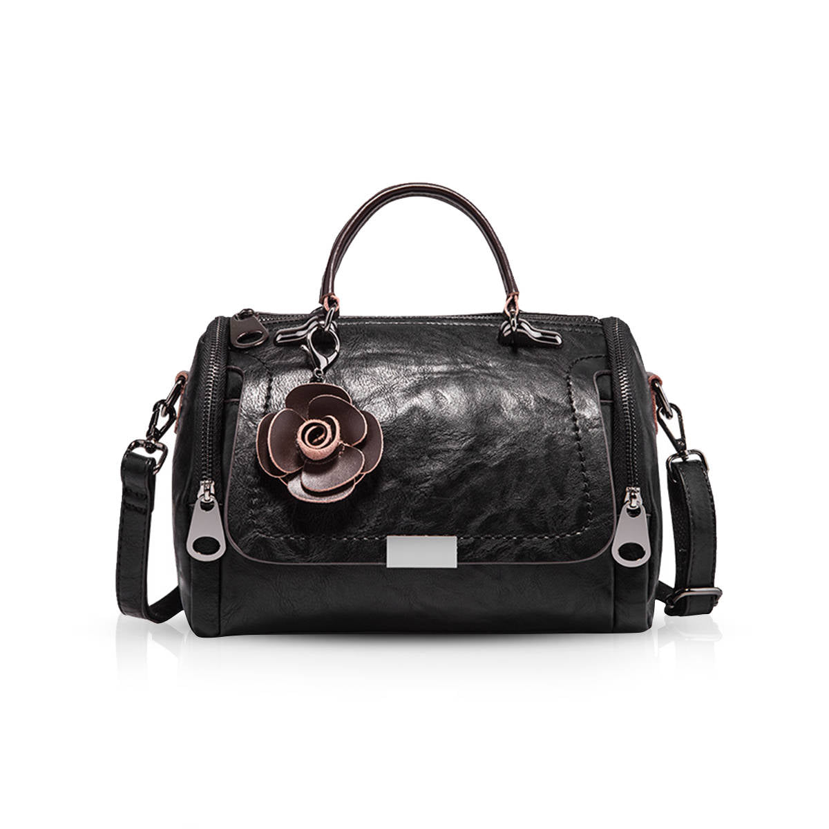 NICOLE & DORIS Women's Crossbody Shoulder Bag - PU Leather Flap Satchel With Adjustable Strap - View #8