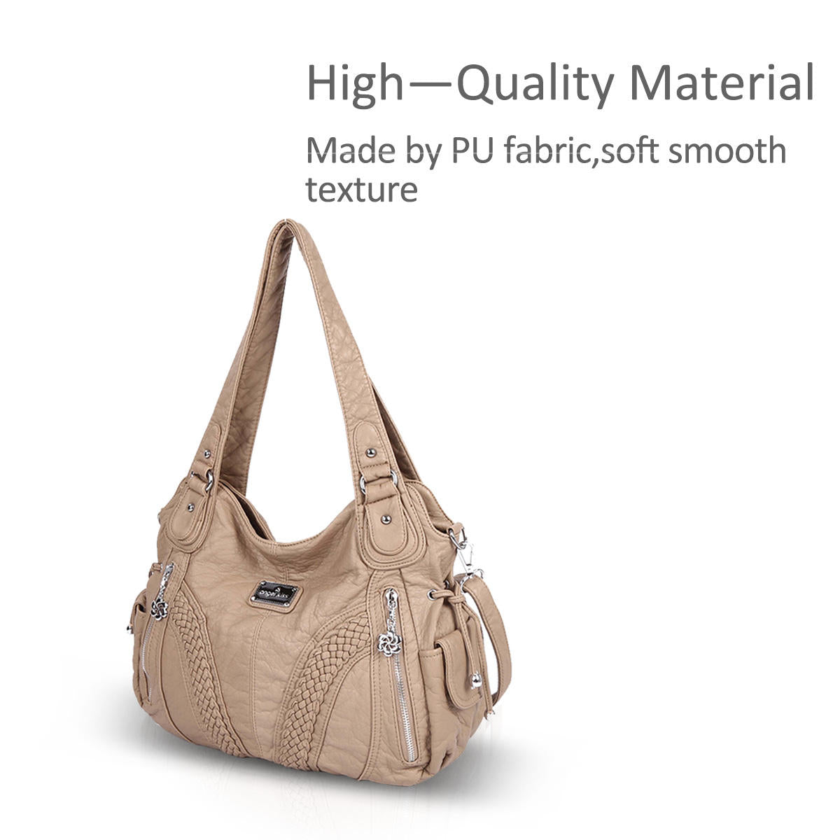 NICOLE & DORIS Women's Shoulder Bag - Soft PU Leather Crossbody Hobo Bag, Large Capacity Tote - View #6